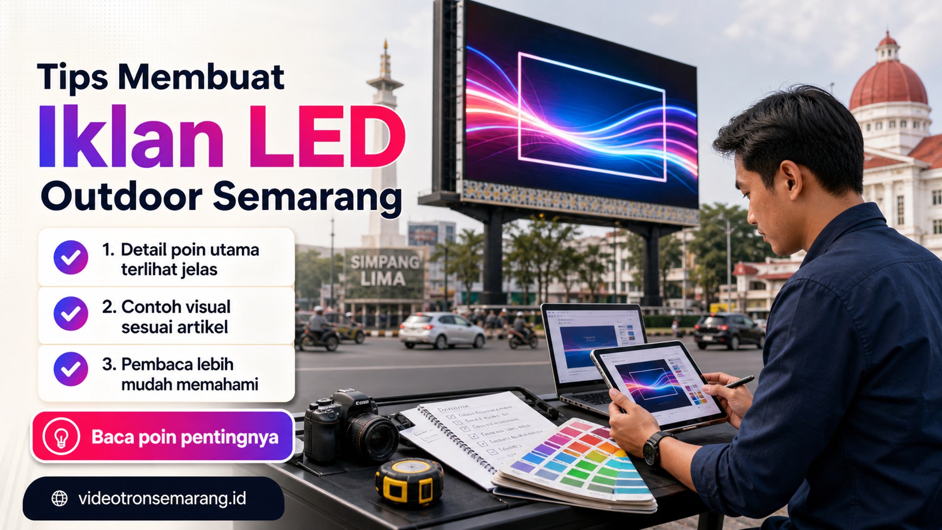 Ilustrasi sewa videotron Semarang - Tips Membuat Iklan LED Outdoor Semarang