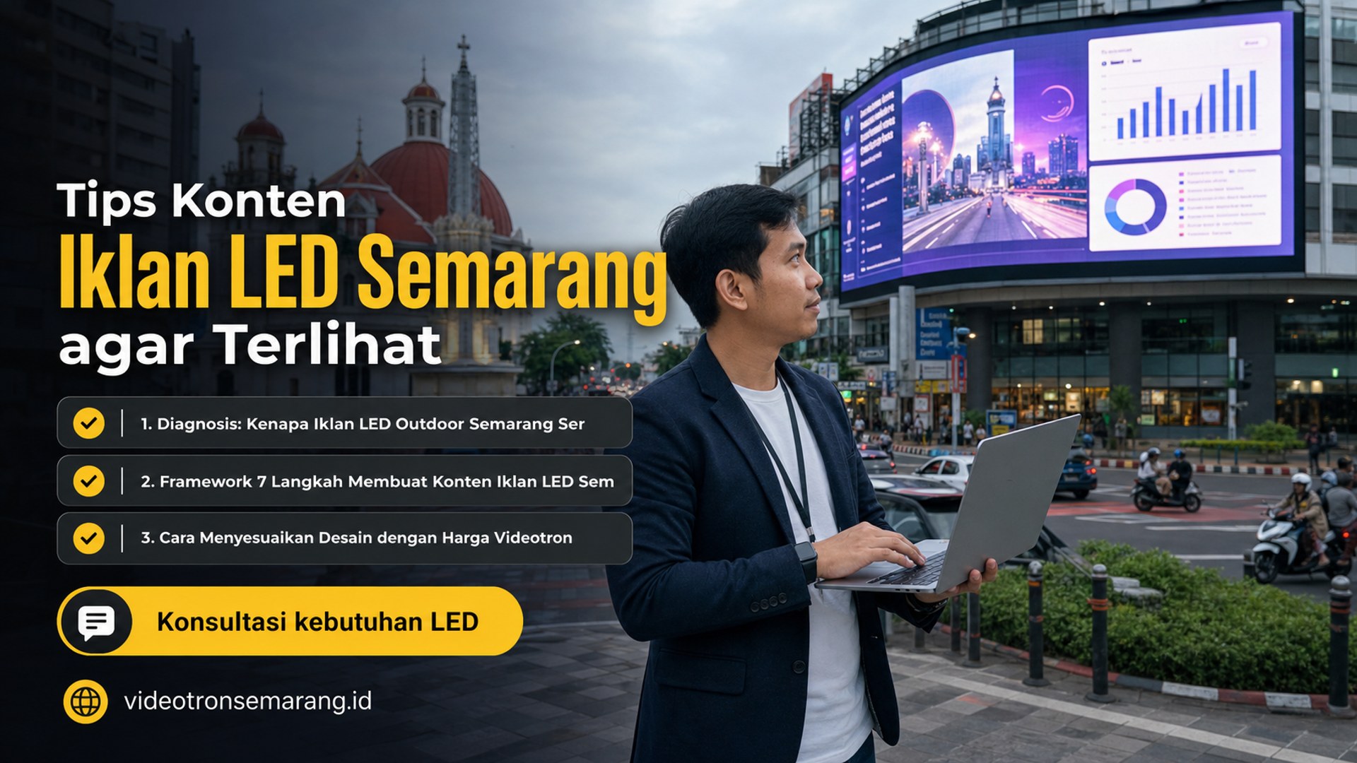 sewa videotron Semarang - Tips Konten Iklan LED Semarang agar Terlihat