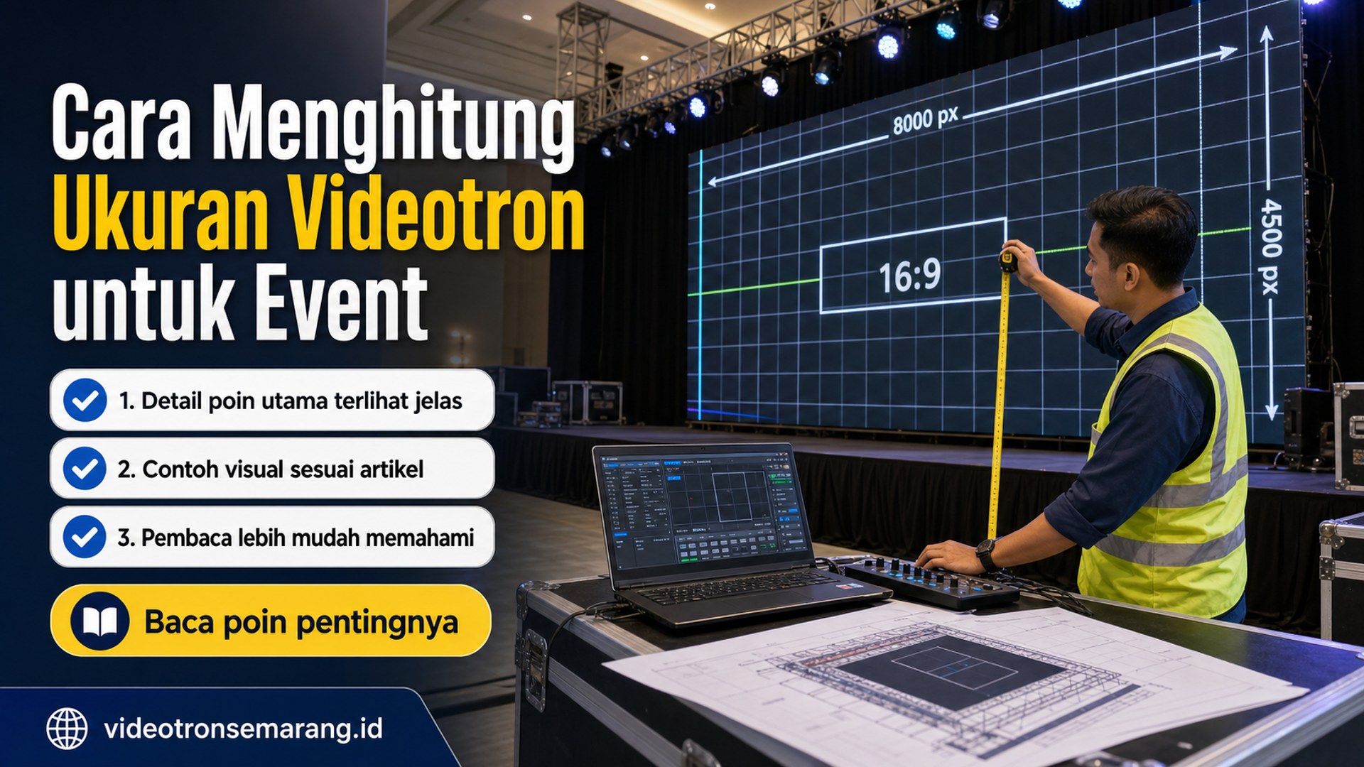 Ilustrasi sewa videotron Semarang - Cara Menghitung Ukuran Videotron untuk Event