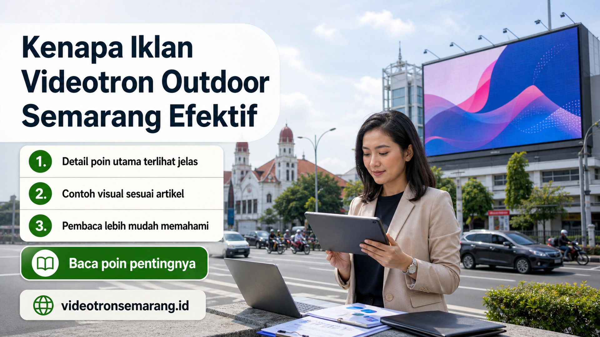 Ilustrasi sewa videotron Semarang - Kenapa Iklan Videotron Outdoor Semarang Efektif