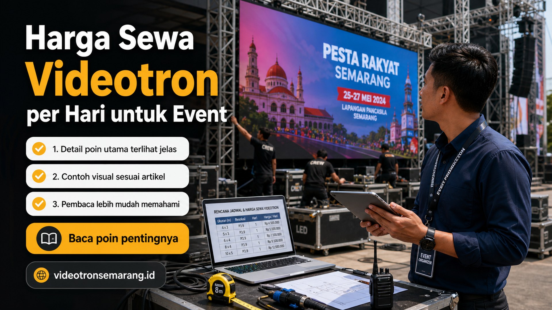Ilustrasi sewa videotron Semarang - Harga Sewa Videotron per Hari untuk Event