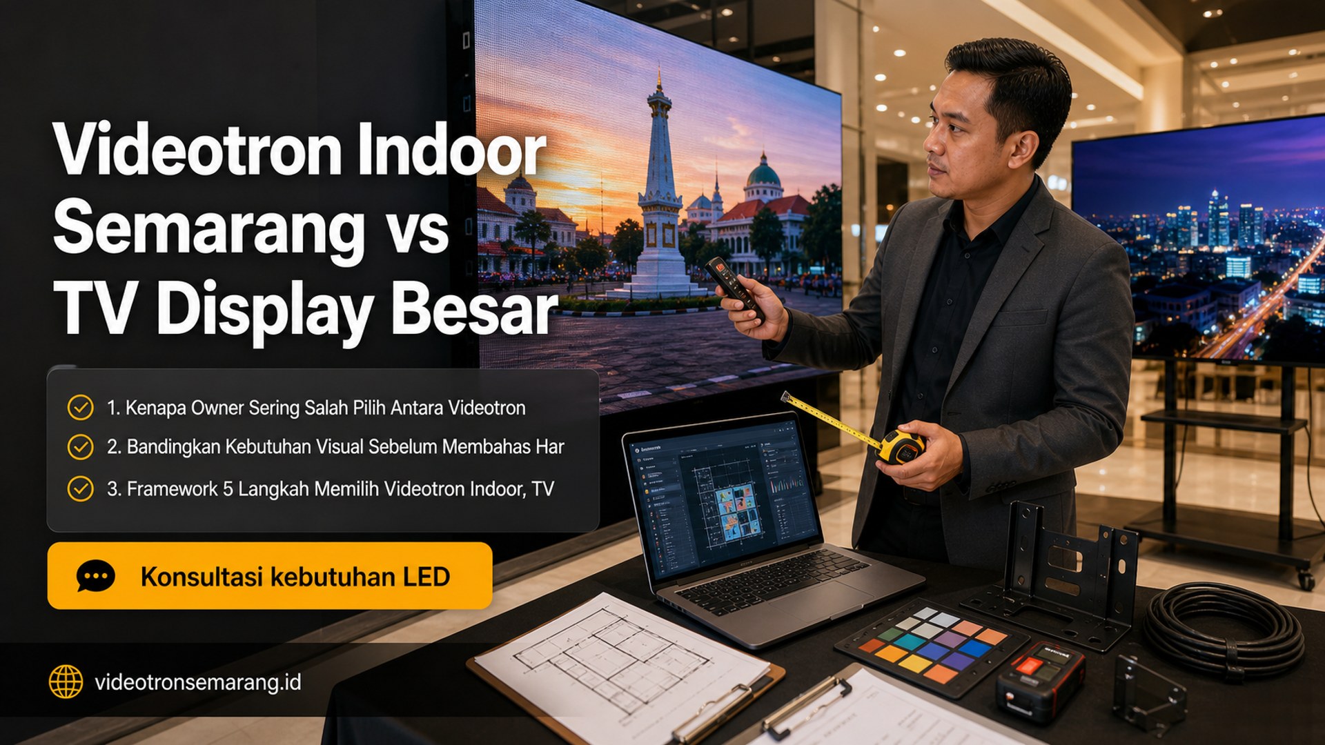 sewa videotron Semarang - Videotron Indoor Semarang vs TV Display Besar