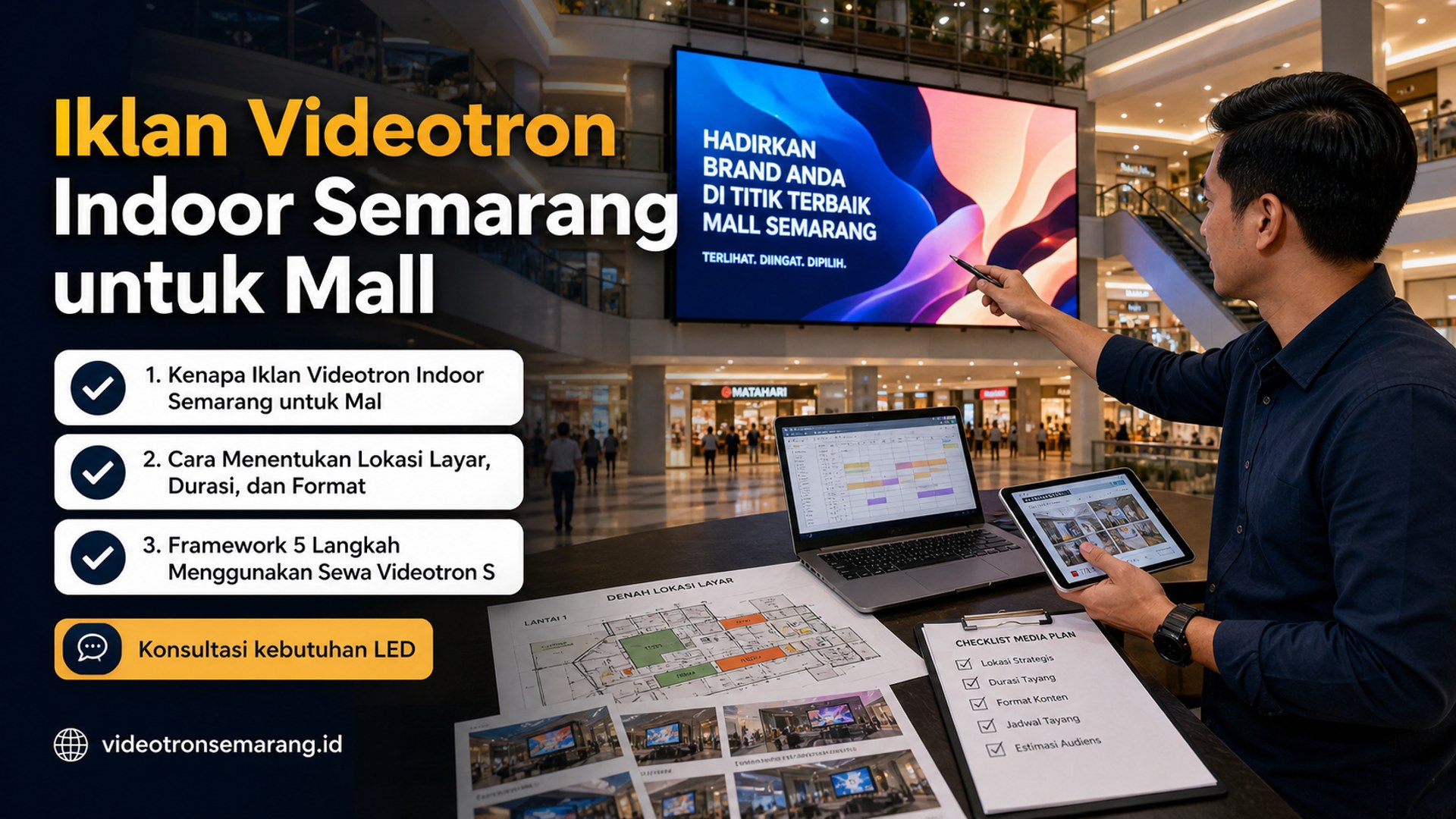 sewa videotron Semarang - Iklan Videotron Indoor Semarang untuk Mall