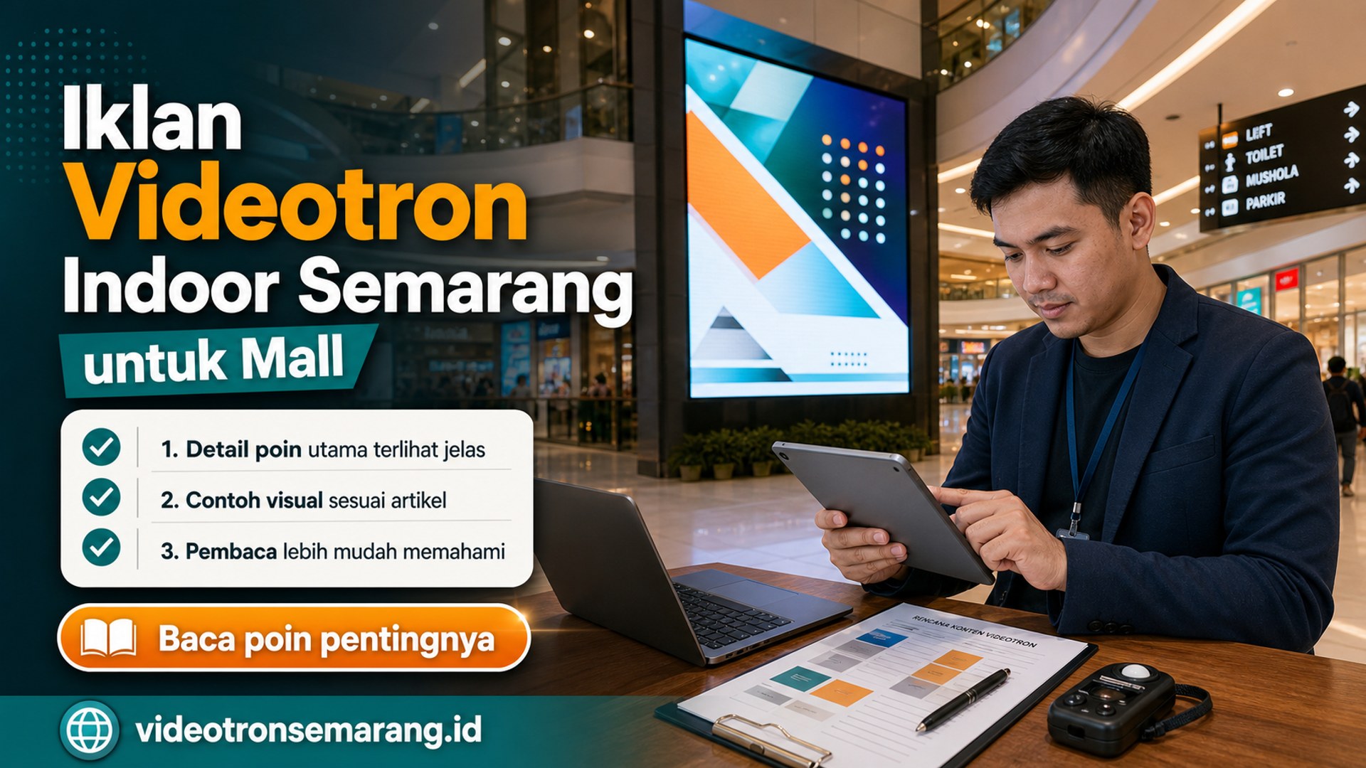 Ilustrasi sewa videotron Semarang - Iklan Videotron Indoor Semarang untuk Mall