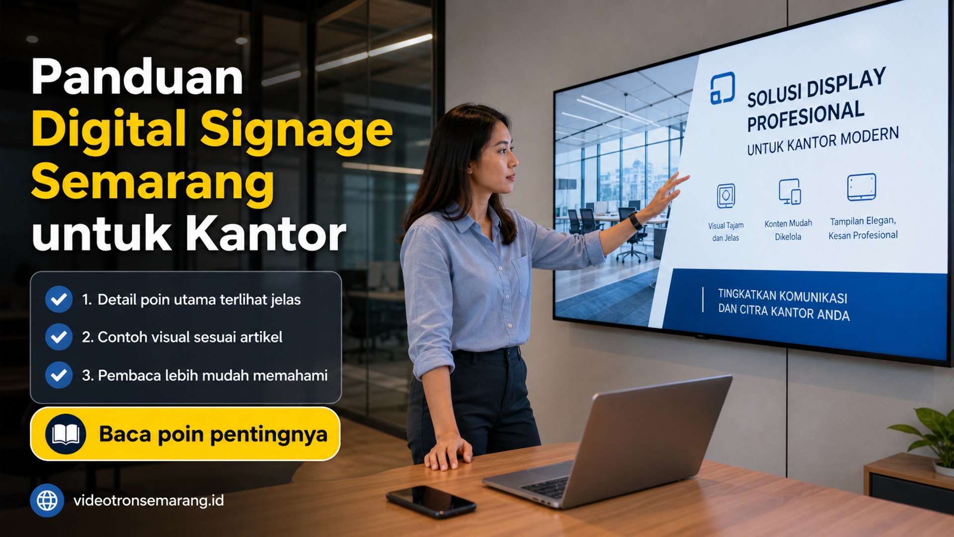 Ilustrasi sewa videotron Semarang - Panduan Digital Signage Semarang untuk Kantor