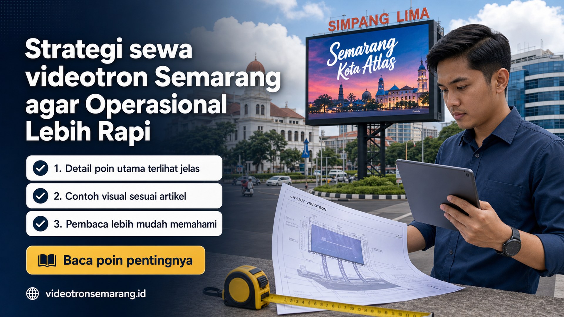 Ilustrasi Strategi sewa videotron Semarang agar Operasional Lebih Rapi