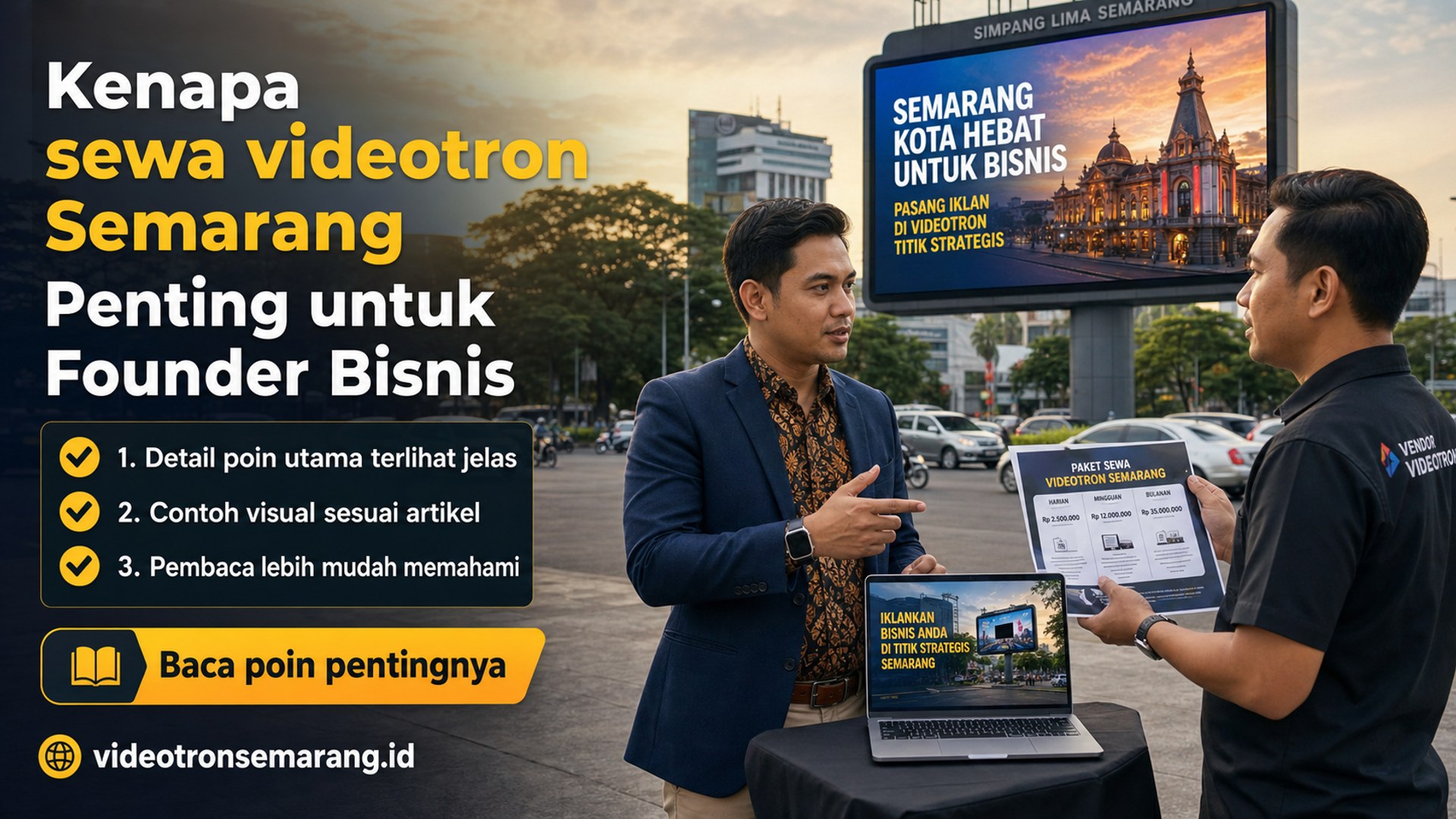 Ilustrasi Kenapa sewa videotron Semarang Penting untuk Founder Bisnis