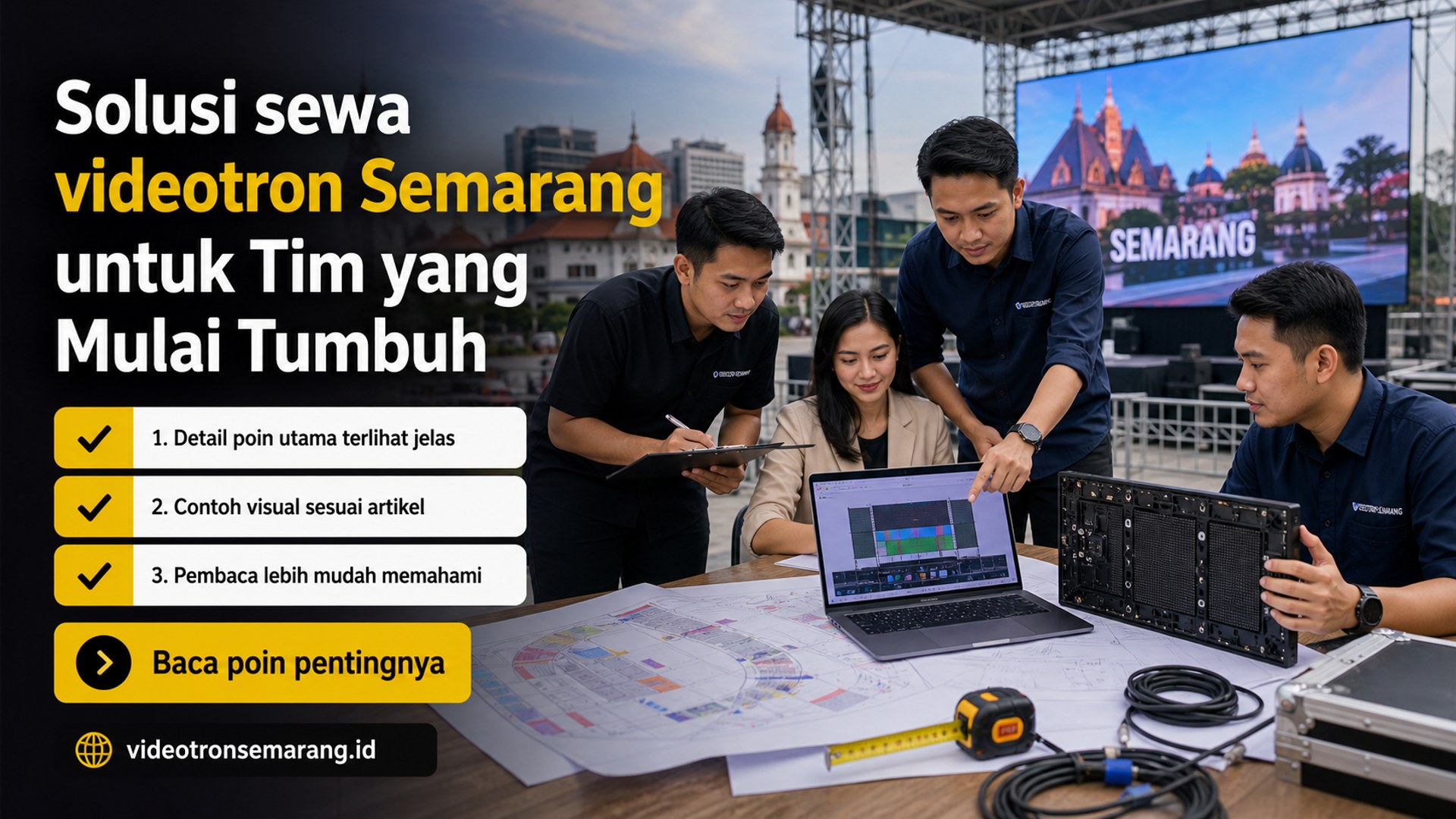 Ilustrasi Solusi sewa videotron Semarang untuk Tim yang Mulai Tumbuh