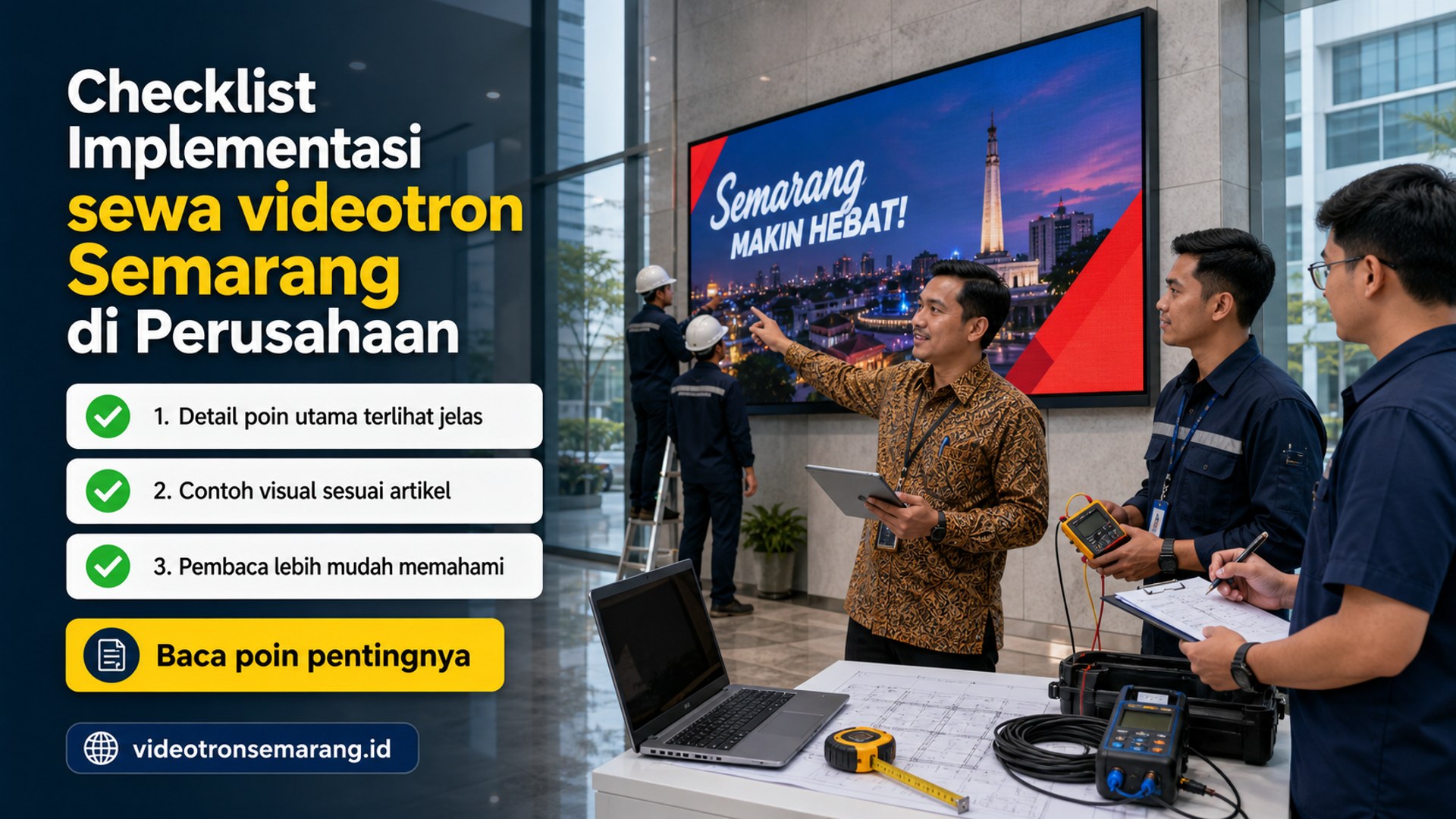 Ilustrasi Checklist Implementasi sewa videotron Semarang di Perusahaan