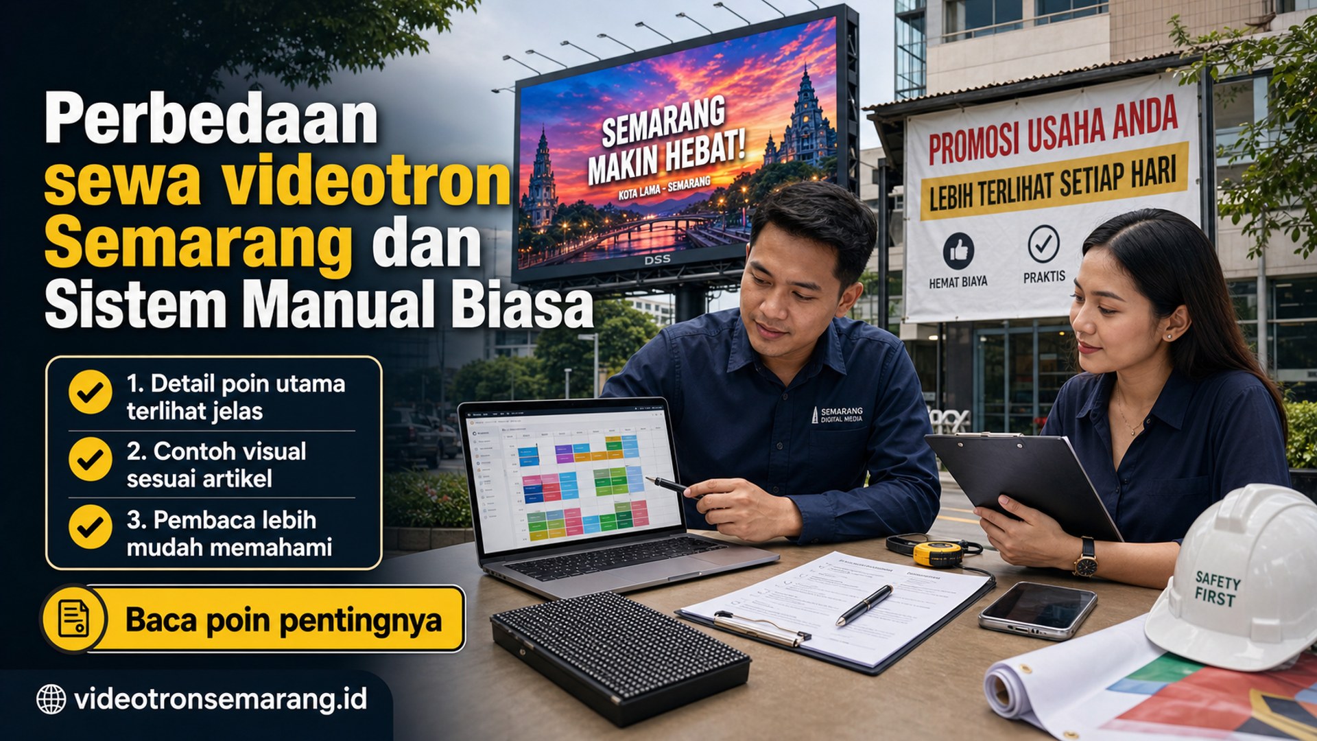 Ilustrasi Perbedaan sewa videotron Semarang dan Sistem Manual Biasa