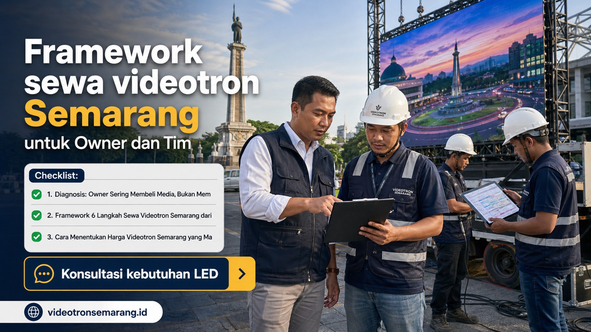Framework sewa videotron Semarang untuk Owner dan Tim
