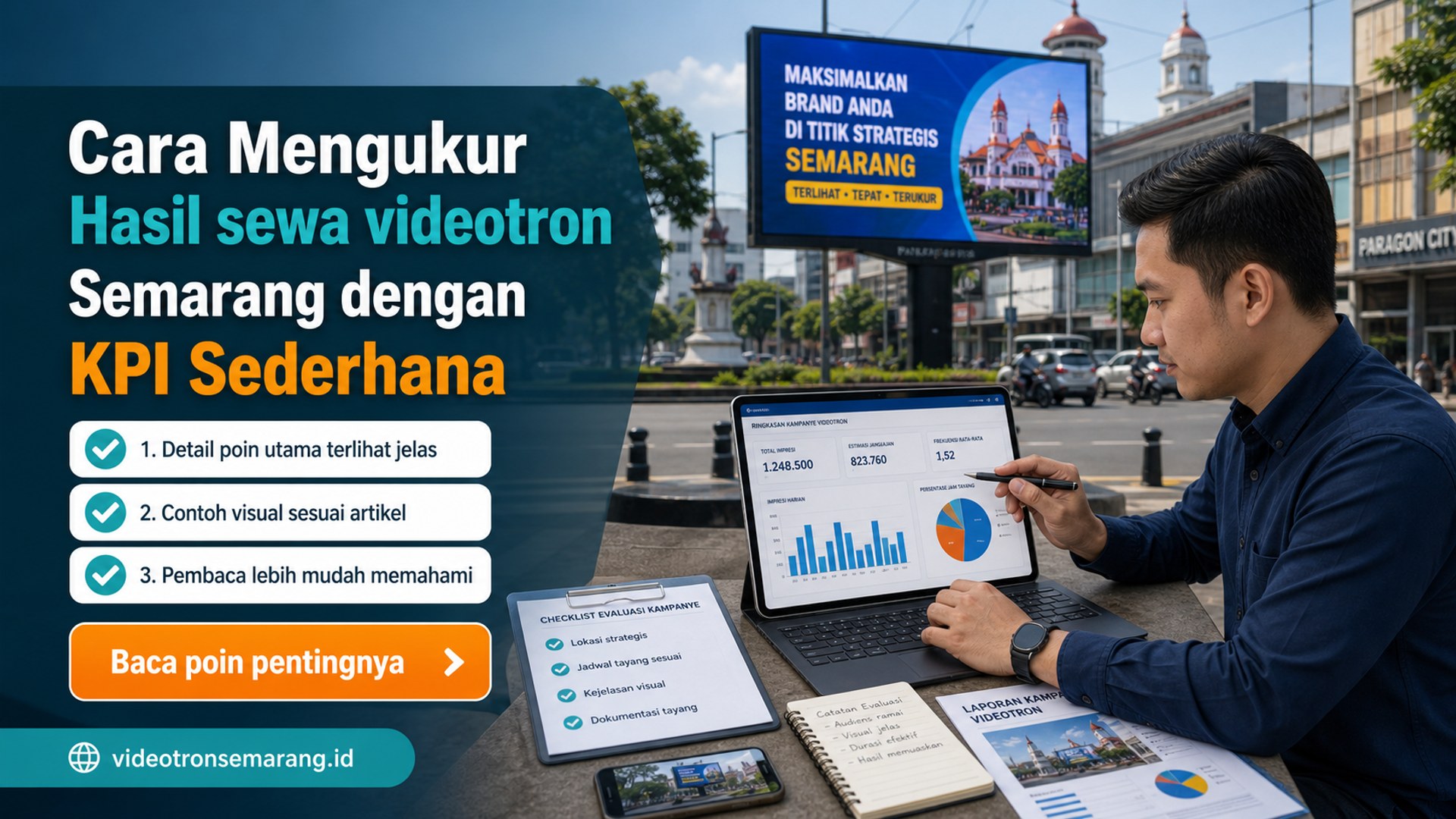 Ilustrasi Cara Mengukur Hasil sewa videotron Semarang dengan KPI Sederhana