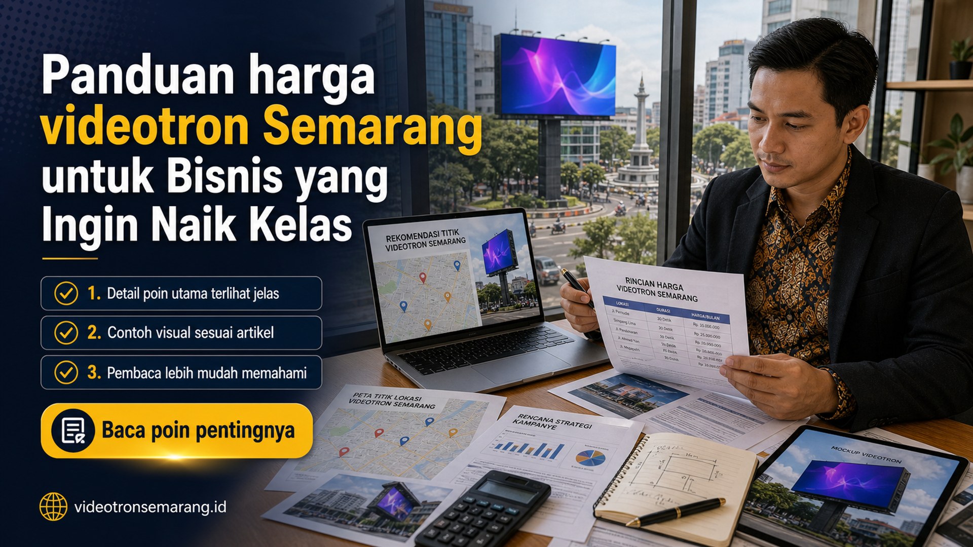 Ilustrasi sewa videotron Semarang - Panduan harga videotron Semarang untuk Bisnis yang Ingin Naik Kelas