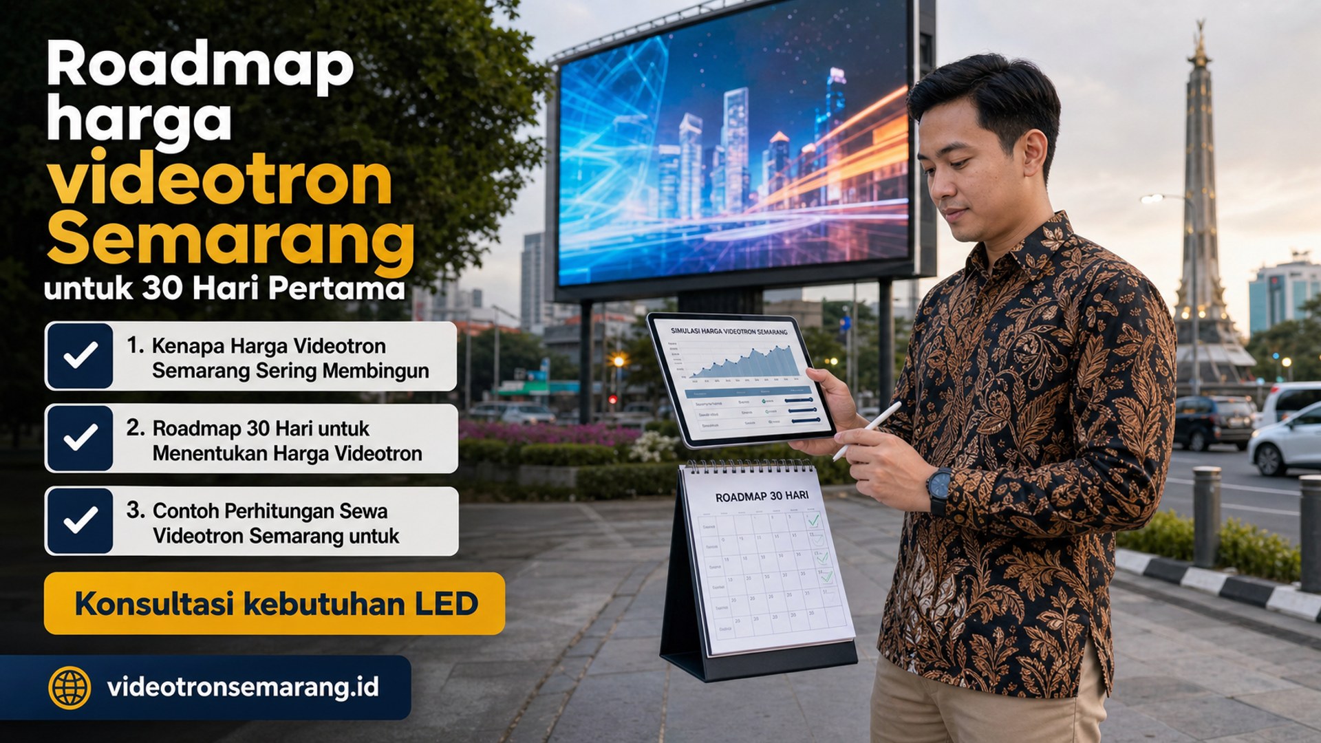 sewa videotron Semarang - Roadmap harga videotron Semarang untuk 30 Hari Pertama