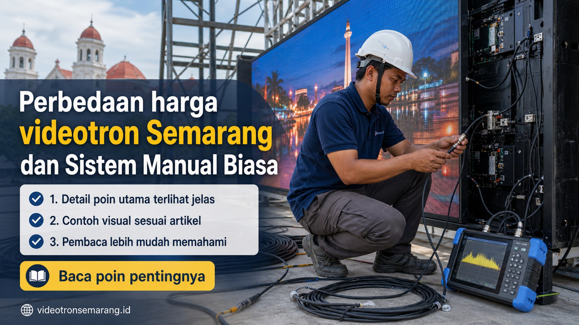 Ilustrasi sewa videotron Semarang - Perbedaan harga videotron Semarang dan Sistem Manual Biasa