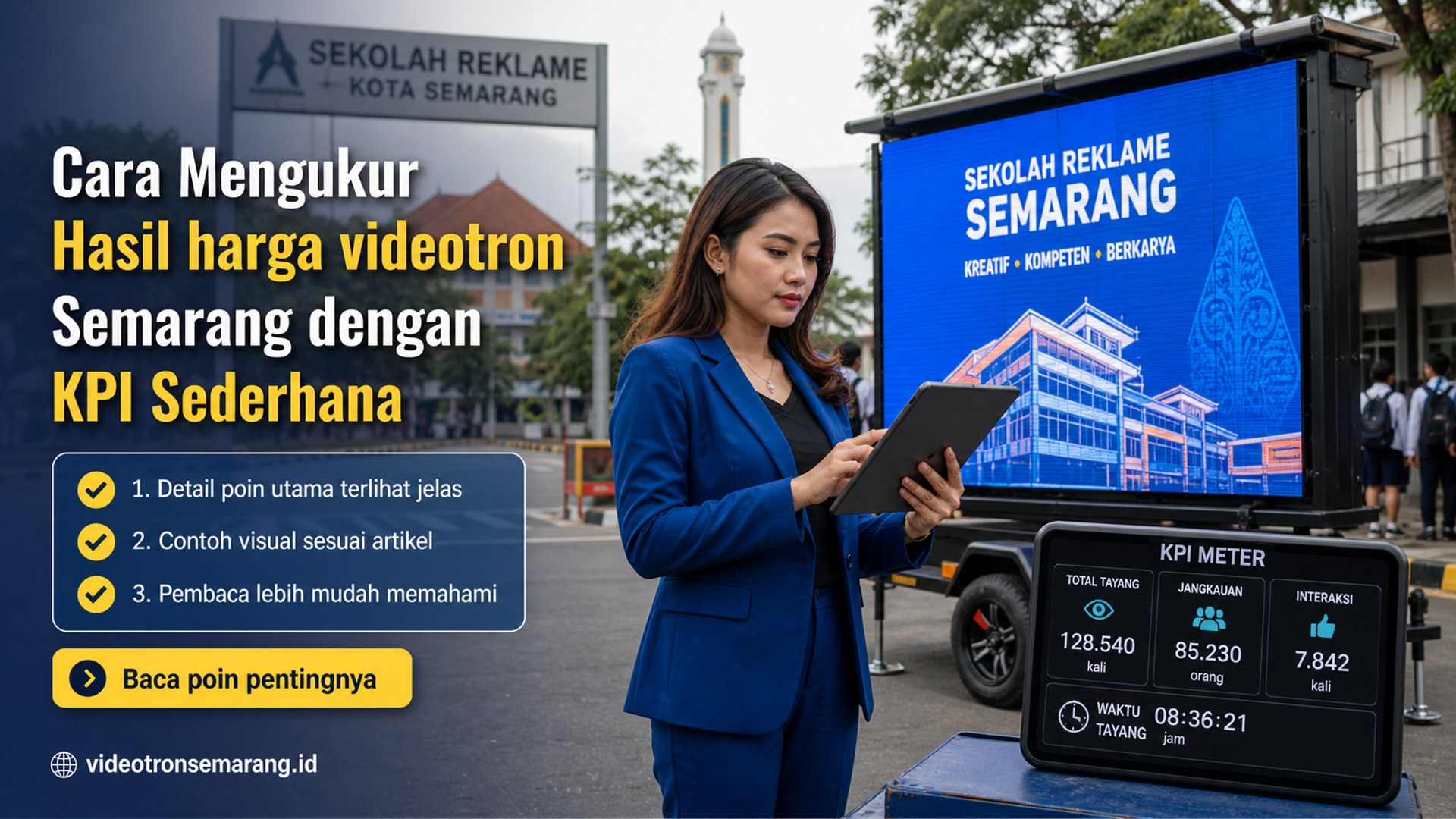 Ilustrasi sewa videotron Semarang - Cara Mengukur Hasil harga videotron Semarang dengan KPI Sederhana