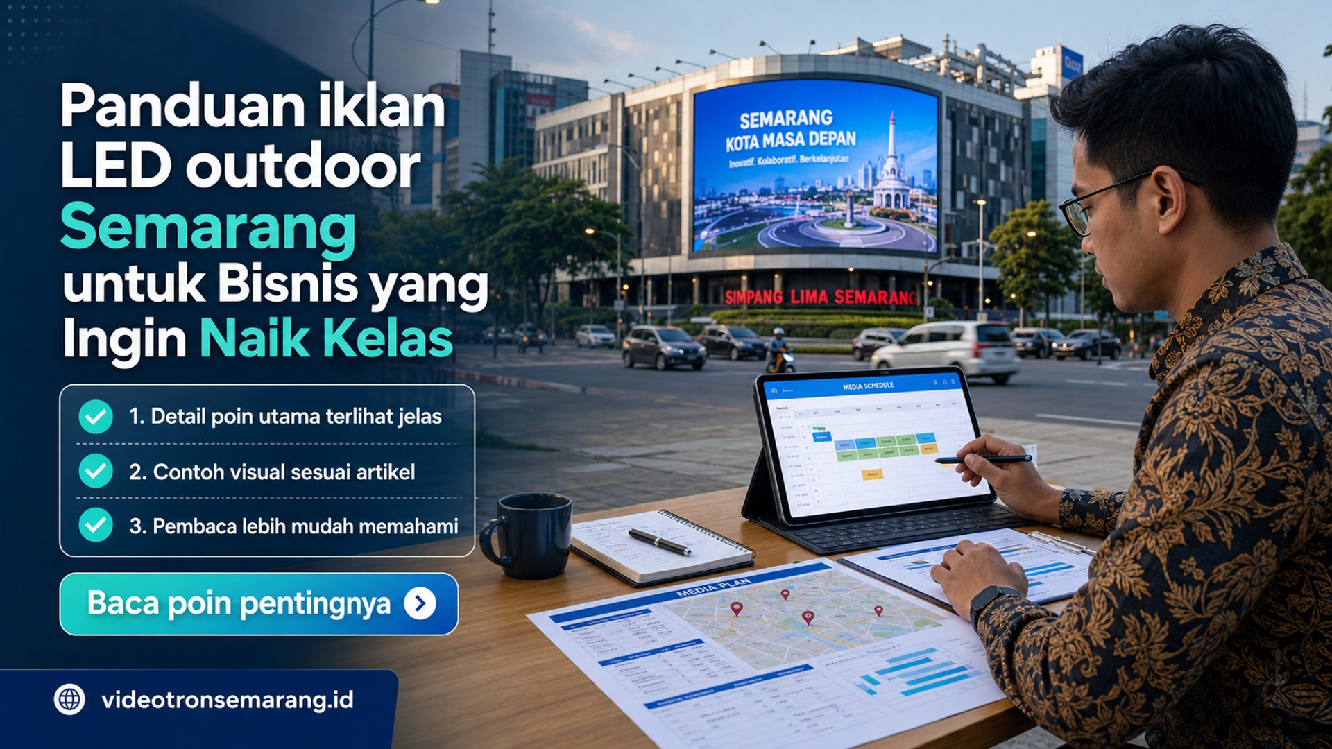 Ilustrasi sewa videotron Semarang - Panduan iklan LED outdoor Semarang untuk Bisnis yang Ingin Naik Kelas