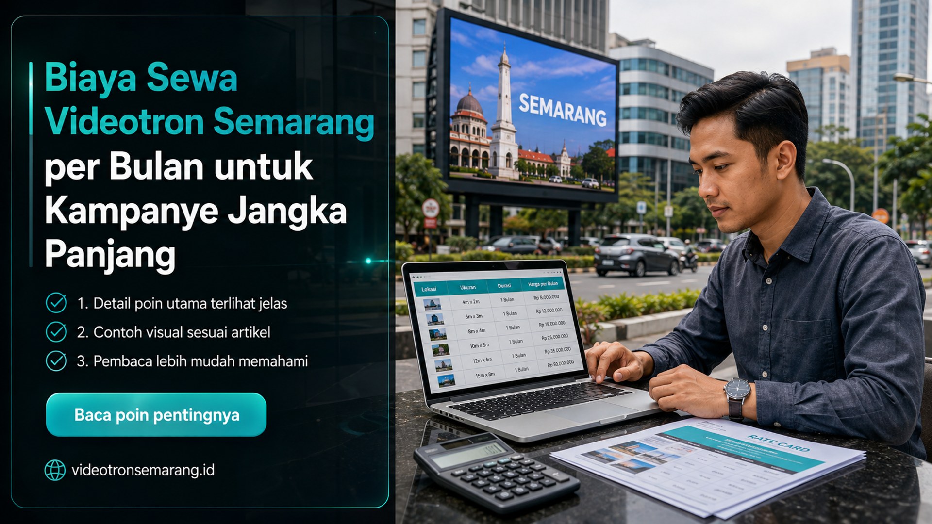 Ilustrasi Biaya Sewa Videotron Semarang per Bulan untuk Kampanye Jangka Panjang