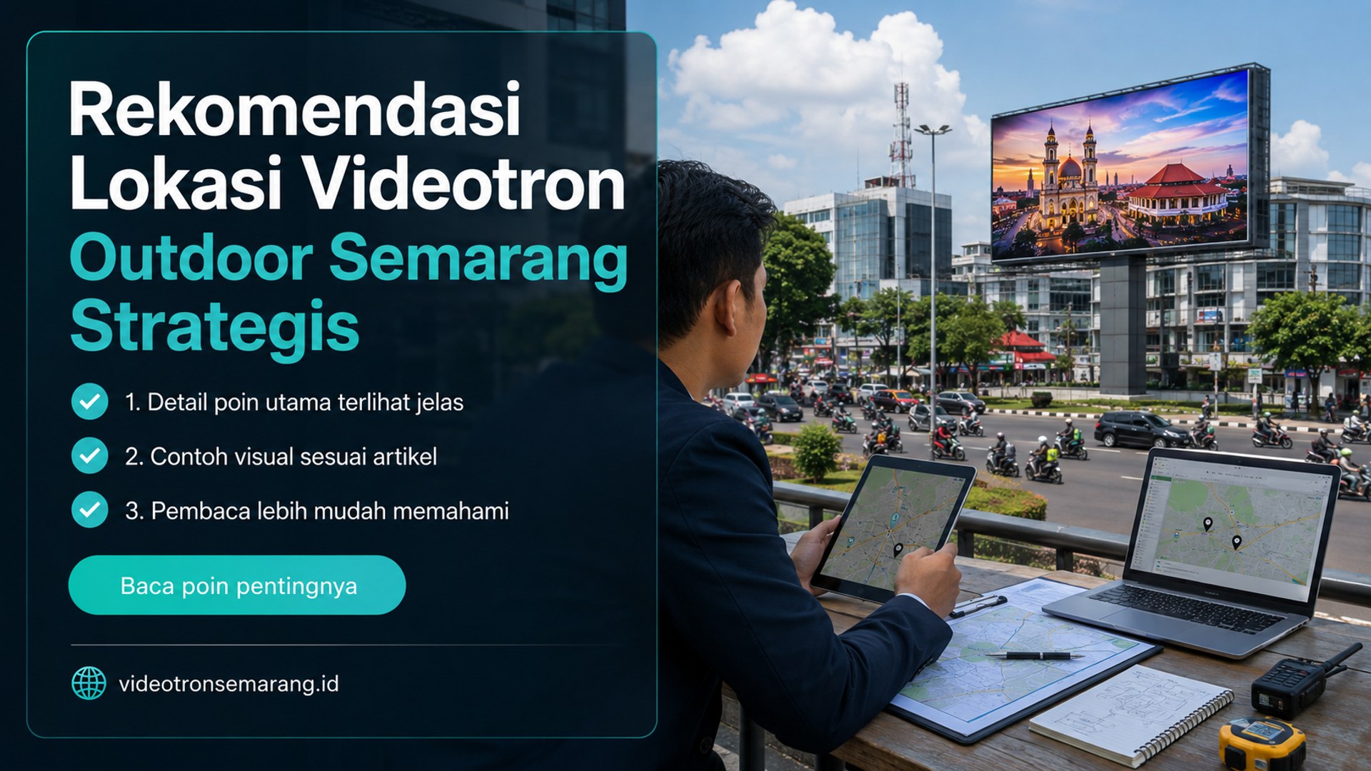 Ilustrasi sewa videotron Semarang - Rekomendasi Lokasi Videotron Outdoor Semarang Strategis