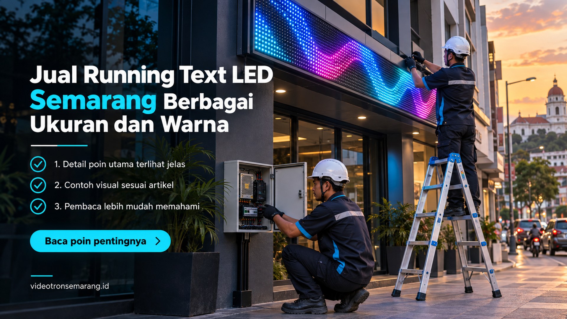 Ilustrasi sewa videotron Semarang - Jual Running Text LED Semarang Berbagai Ukuran dan Warna
