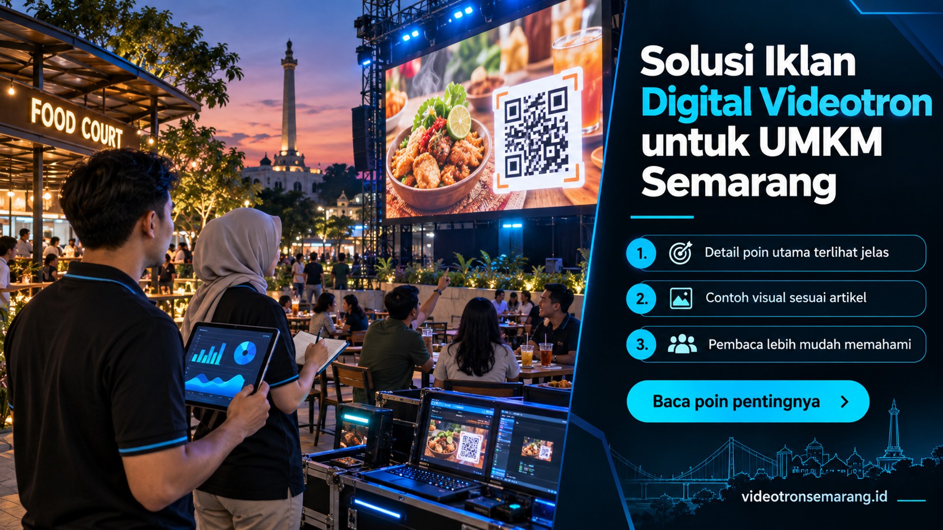Ilustrasi sewa videotron Semarang - Solusi Iklan Digital Videotron untuk UMKM Semarang