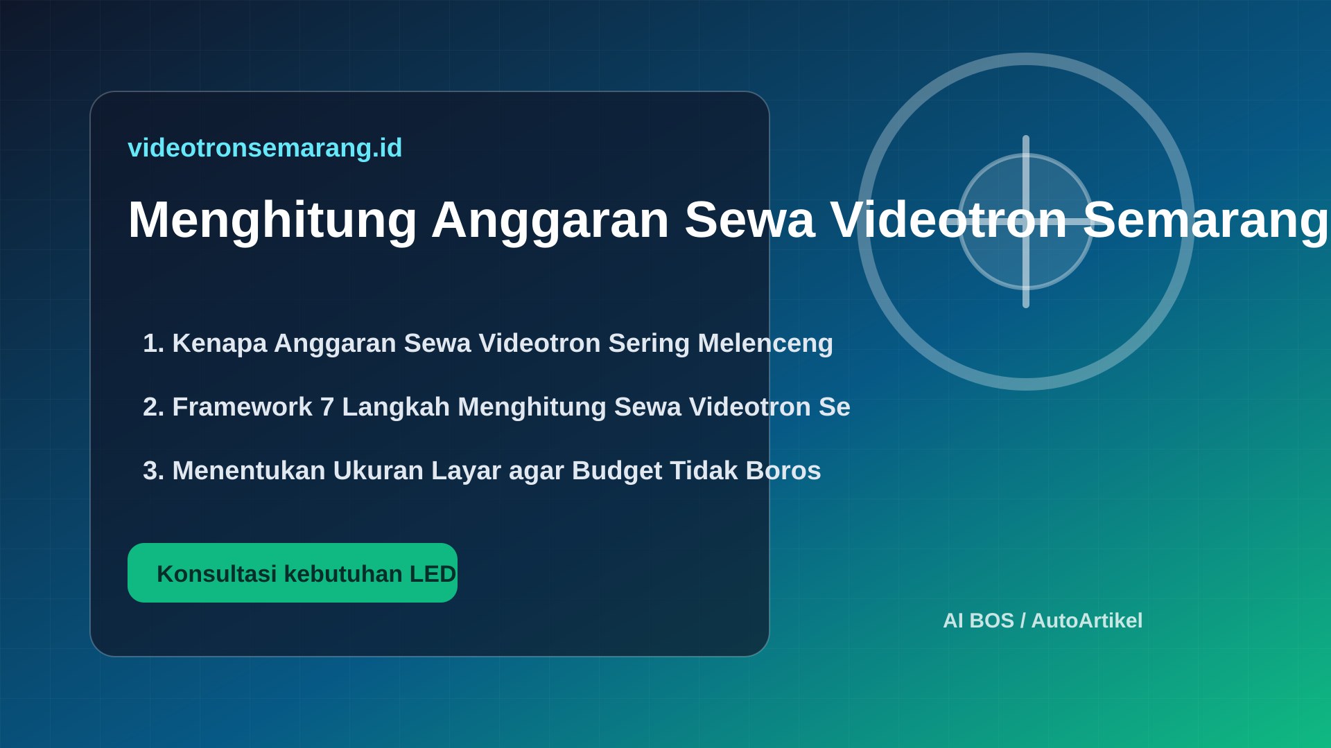 Menghitung Anggaran Sewa Videotron Semarang per Hari