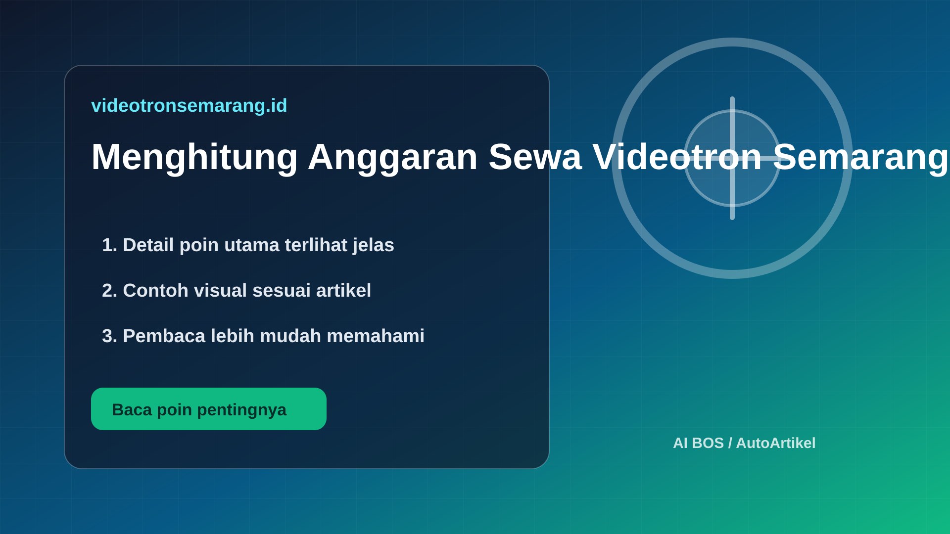 Ilustrasi Menghitung Anggaran Sewa Videotron Semarang per Hari