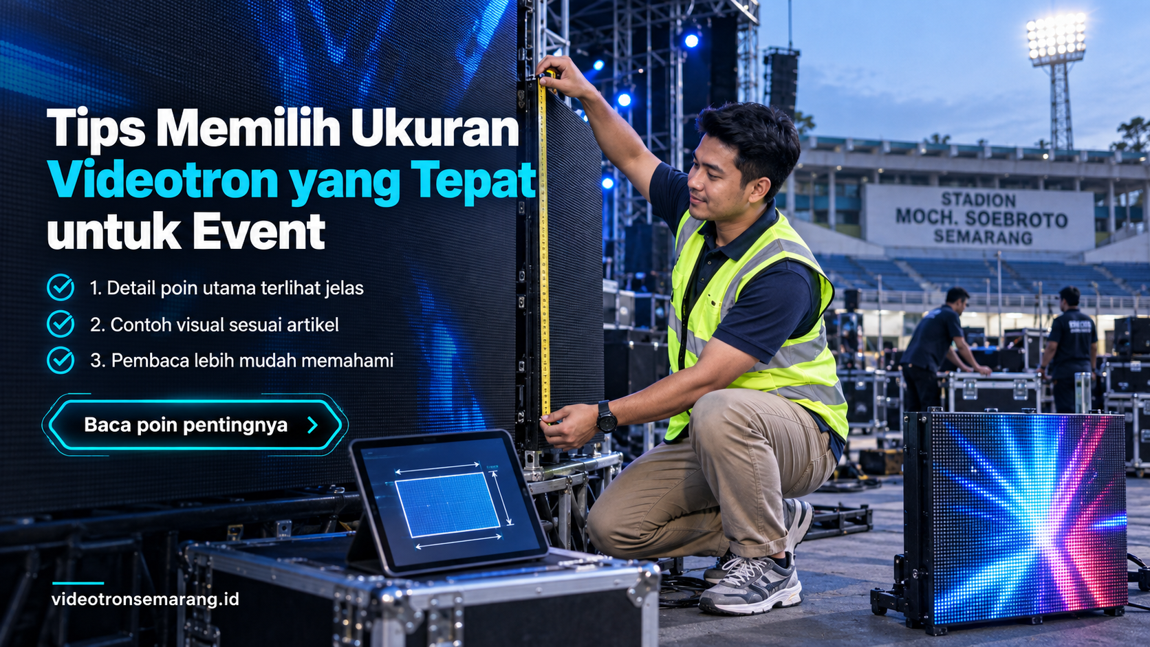 Ilustrasi sewa videotron Semarang - Tips Memilih Ukuran Videotron yang Tepat untuk Event