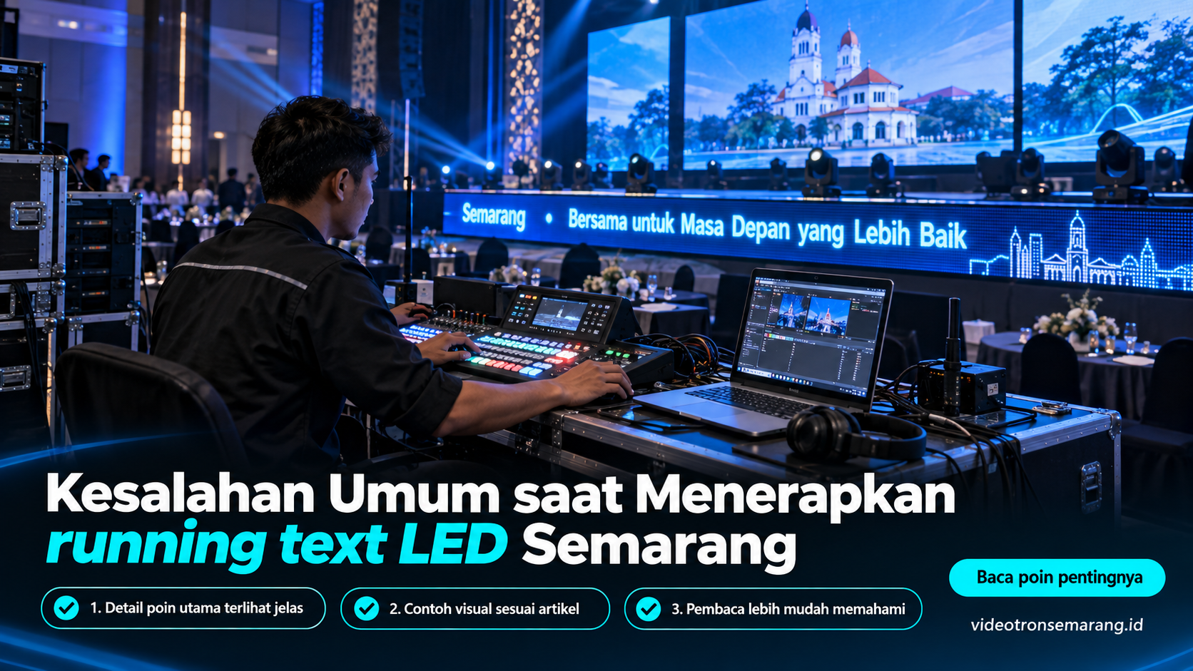 Ilustrasi sewa videotron Semarang - Kesalahan Umum saat Menerapkan running text LED Semarang