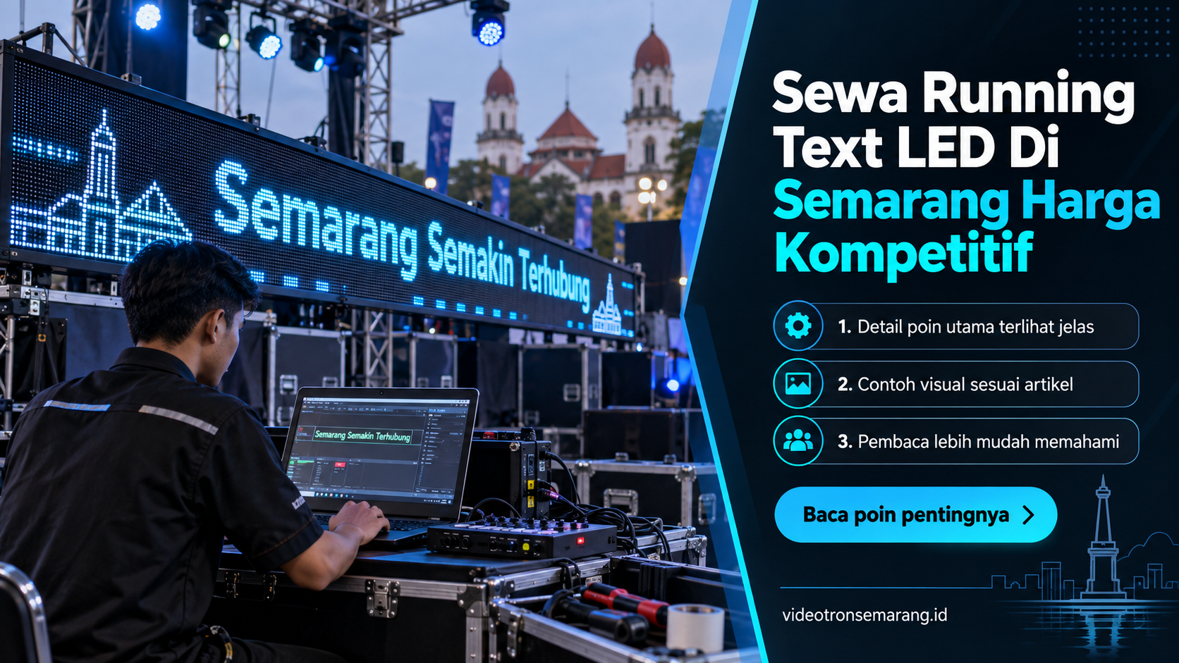 Ilustrasi sewa videotron Semarang - Sewa Running Text LED Di Semarang Harga Kompetitif