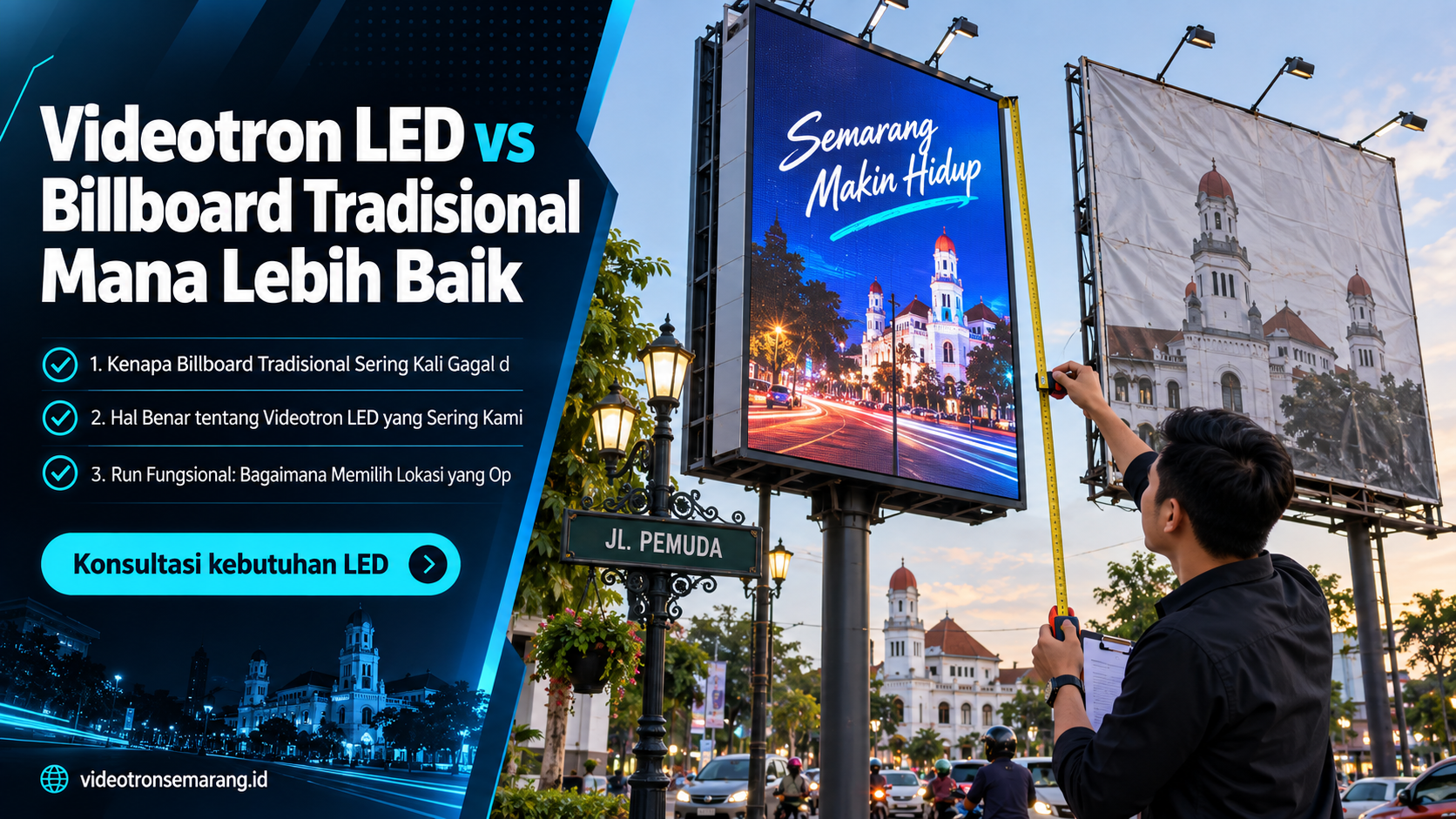 sewa videotron Semarang - Videotron LED vs Billboard Tradisional Mana Lebih Baik