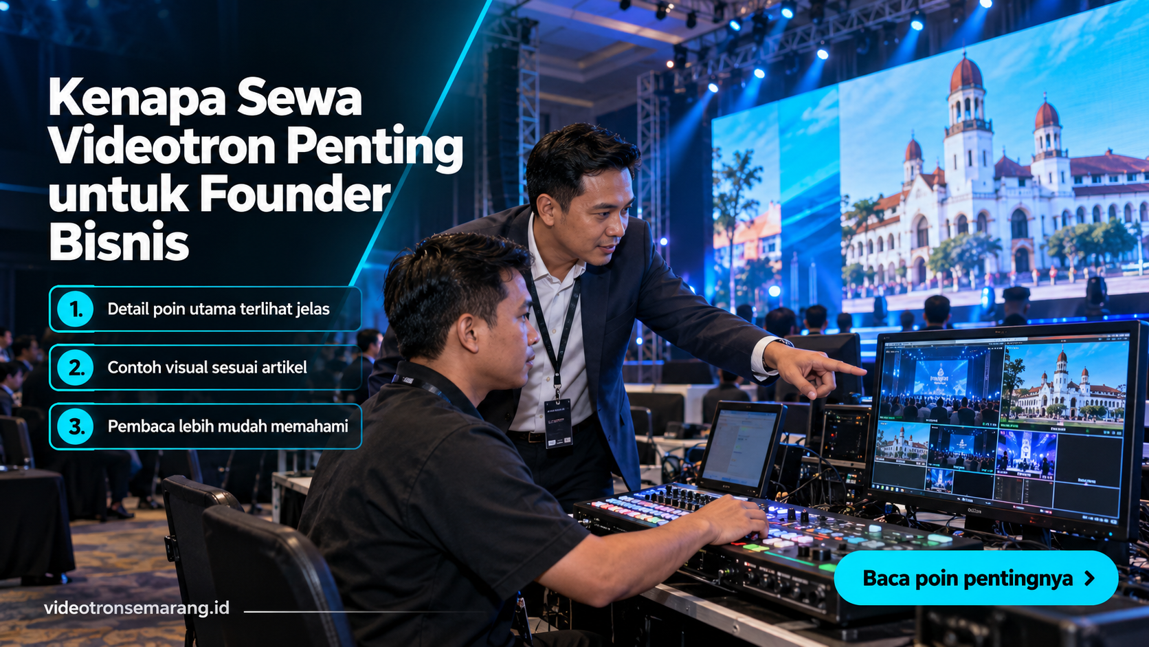 Ilustrasi sewa videotron Semarang - Kenapa Sewa Videotron Penting untuk Founder Bisnis