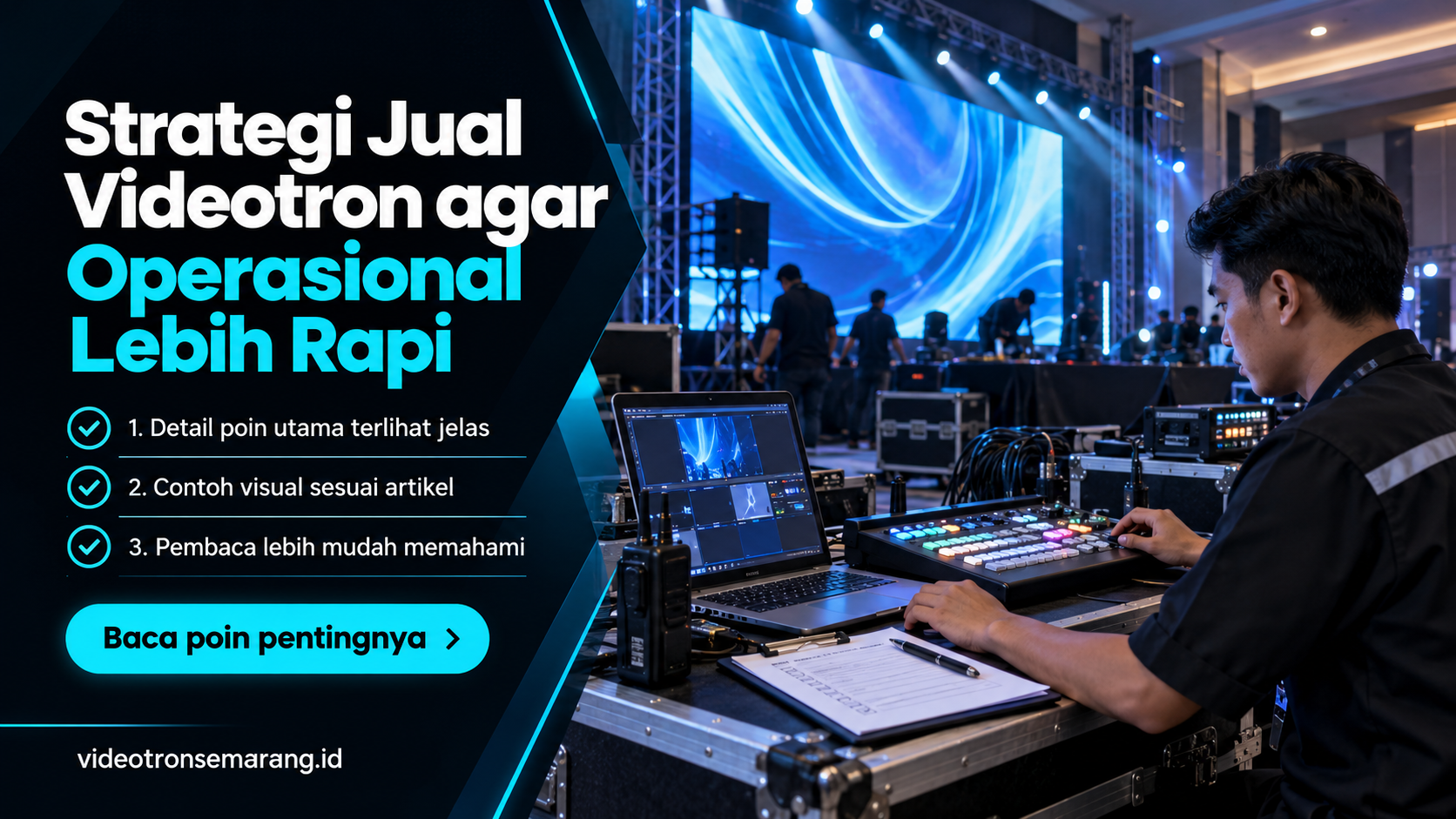 Ilustrasi sewa videotron Semarang - Strategi Jual Videotron agar Operasional Lebih Rapi