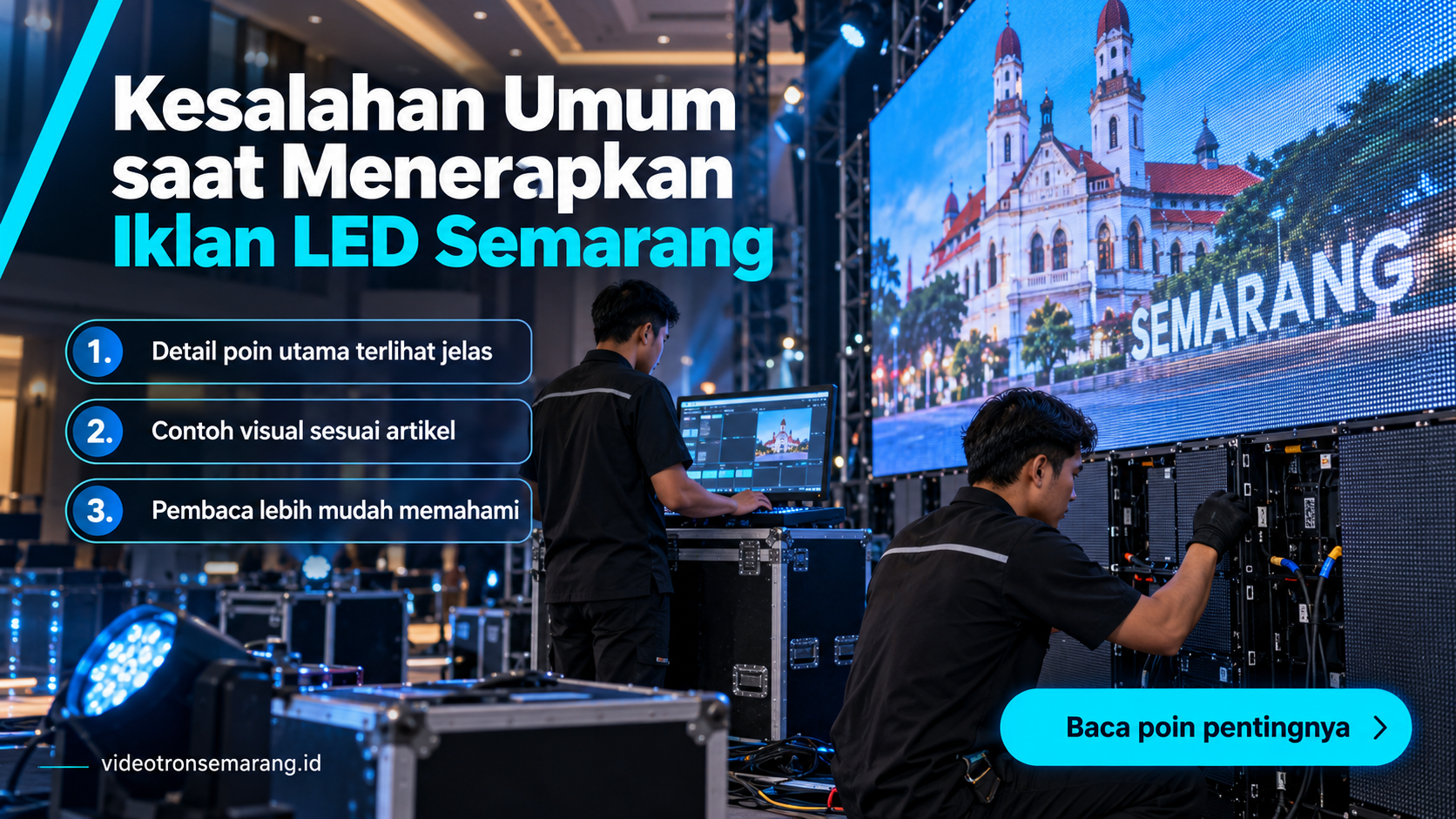 Ilustrasi sewa videotron Semarang - Kesalahan Umum saat Menerapkan Iklan LED Semarang