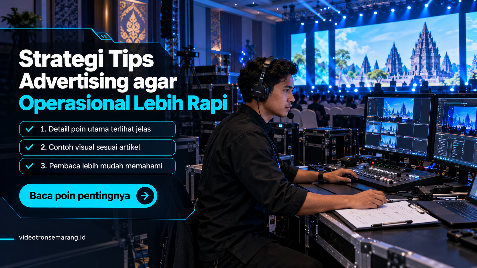 Ilustrasi sewa videotron Semarang - Strategi Tips Advertising agar Operasional Lebih Rapi